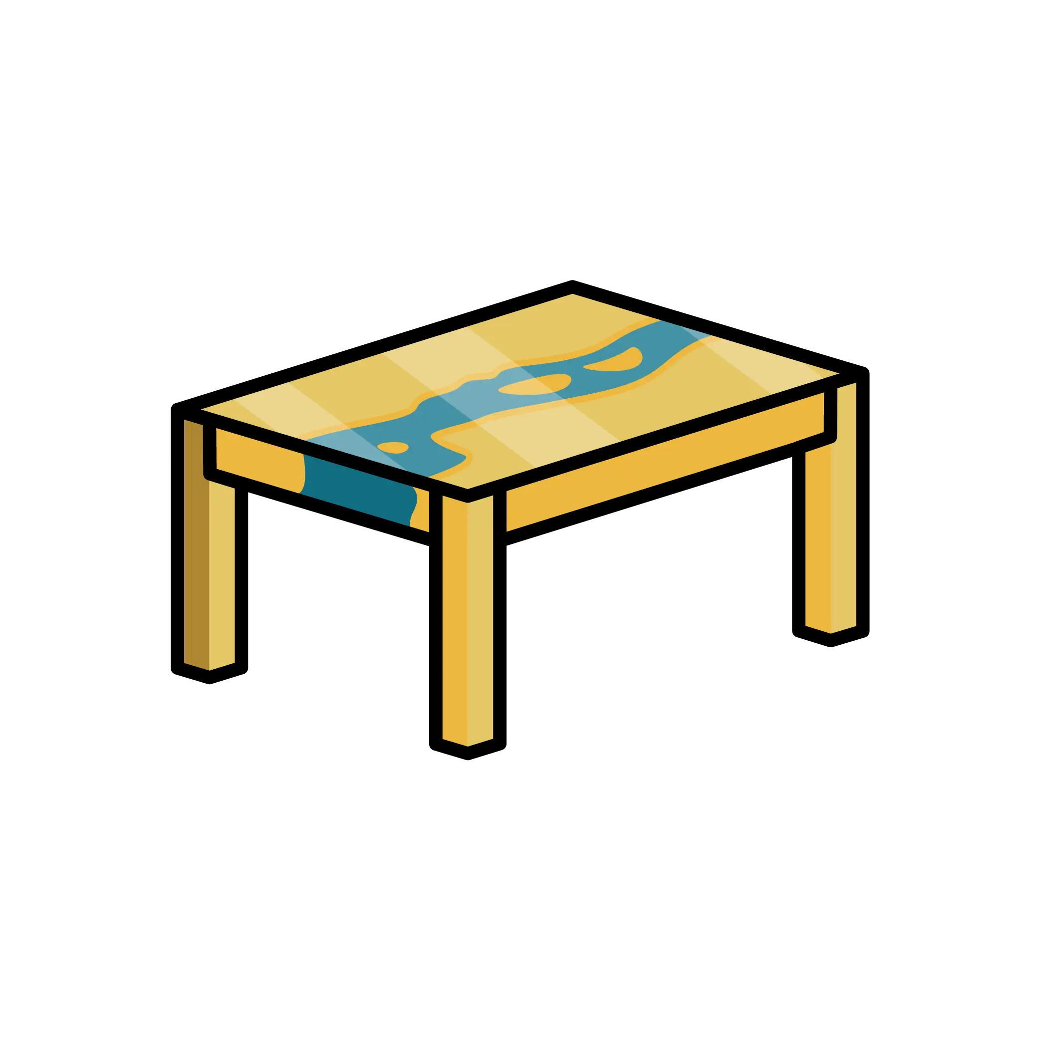 Illustration eines Epoxidharz Rivertables Illustration eines Epoxidharz Rivertables