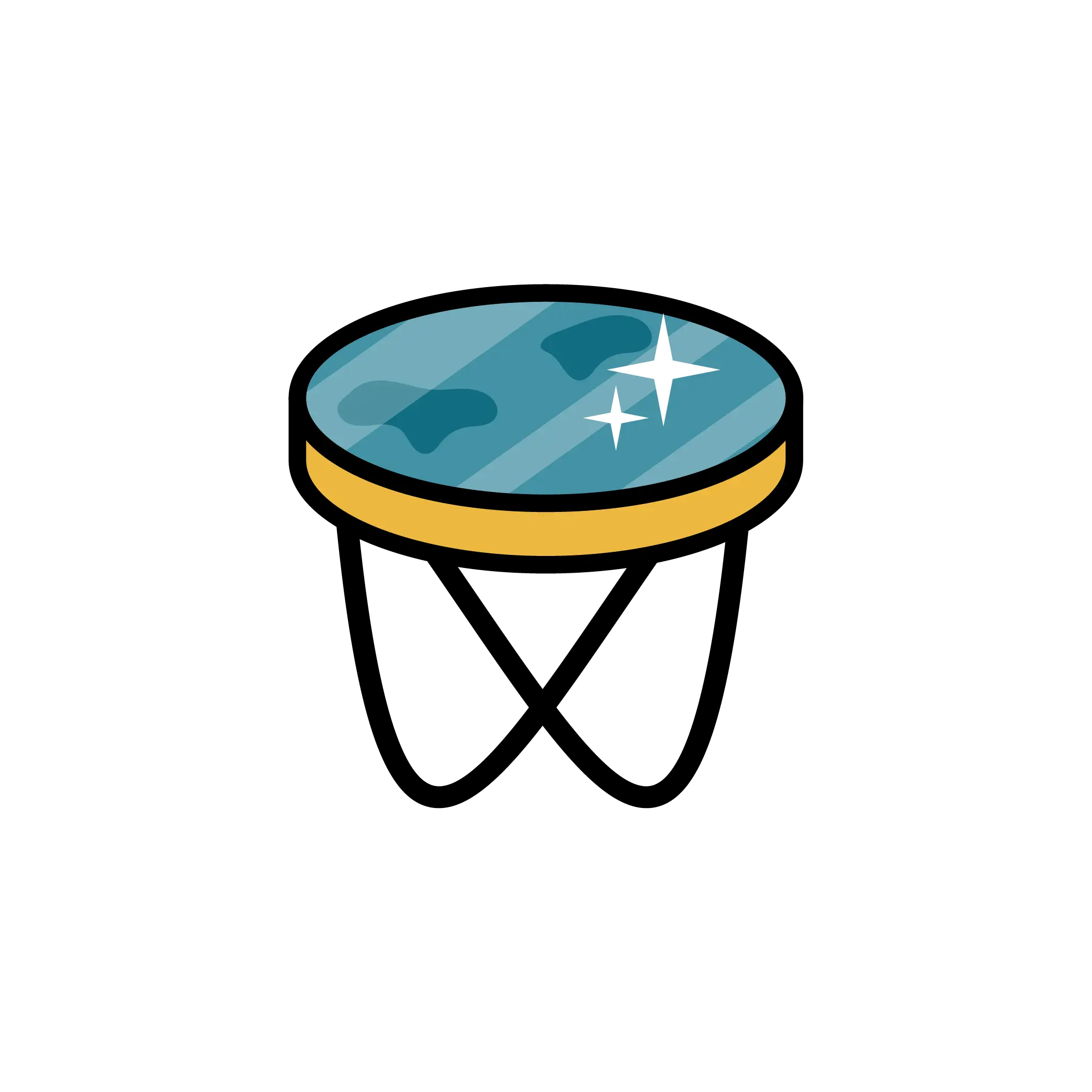 Illustraion eines Tisches mit Epoxidharz Beschichtung Illustraion eines Tisches mit Epoxidharz Beschichtung