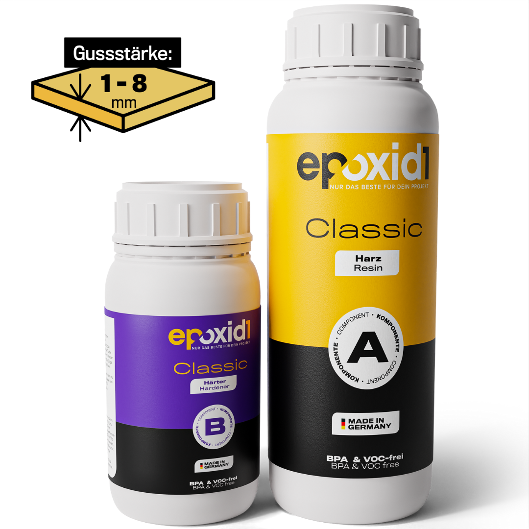 epoxid1 Classic Epoxidharz mit Härter für 1mm bis 8mm Güsse