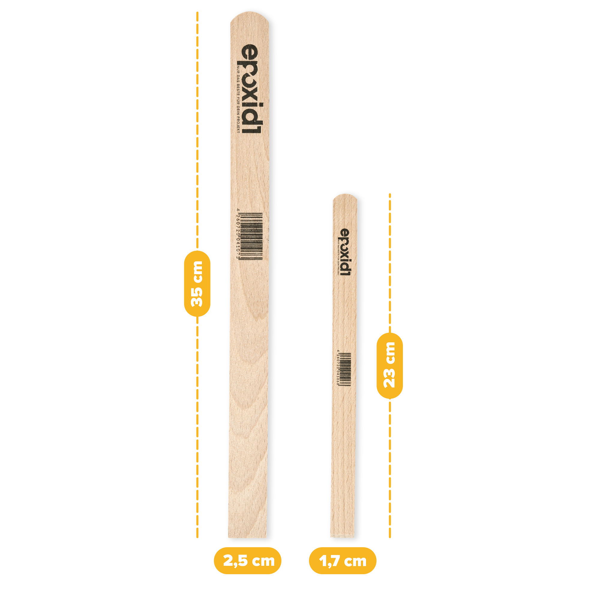 Rührstäbe von epoxid1 in den größen 35mm und 23mm